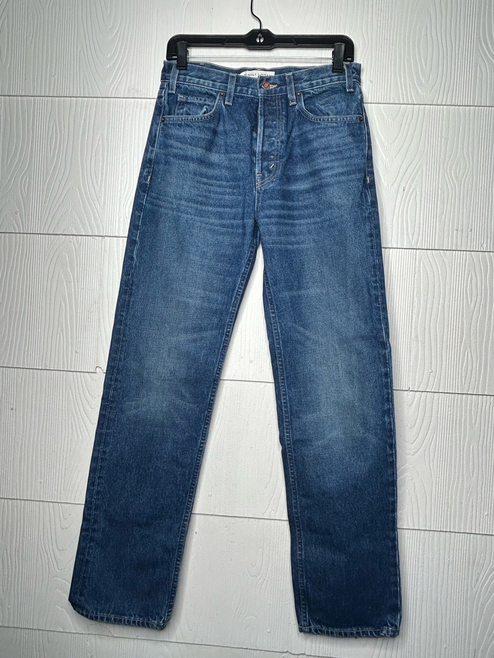 Nili Lotan Women's Straight-Leg Jeans in Mid Blue